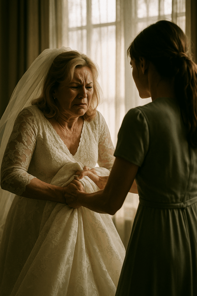 She Replaced My Wedding Gown with an “Age-Appropriate” Dress — She Thought She’d Humiliated Me, But My Son’s Reaction Made Her Regret Everything